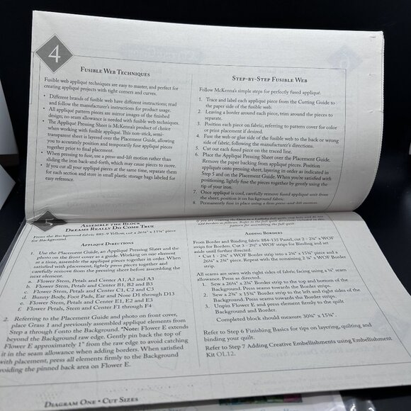 McKenna Ryan Block 4 “Dreams Really Do Come True” Applique Quilt Sewing Pattern - Picture 4 of 6